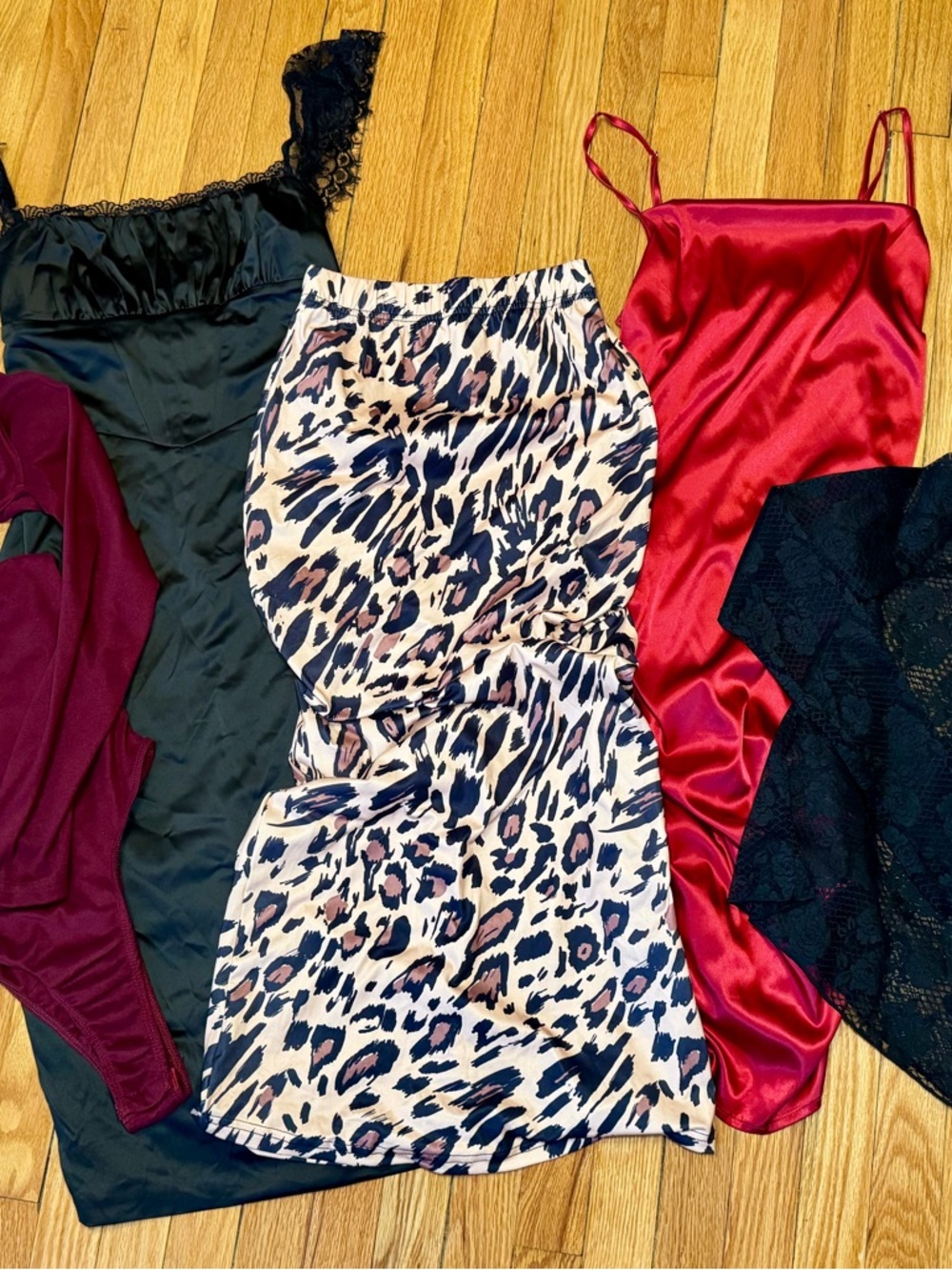 leopard + satin + lace (bundle/set)